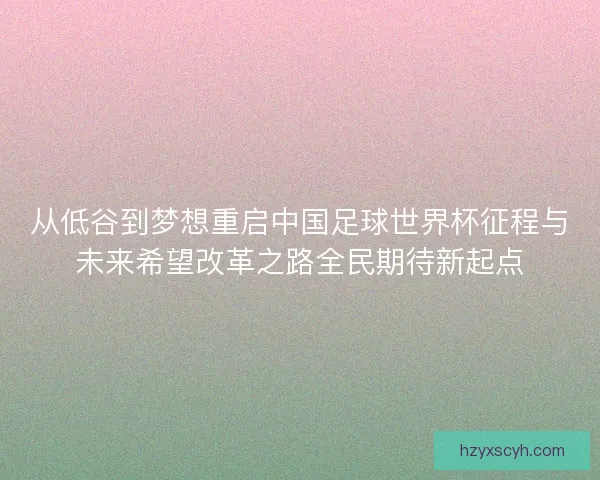从低谷到梦想重启中国足球世界杯征程与未来希望改革之路全民期待新起点