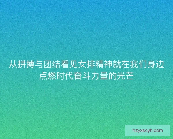 从拼搏与团结看见女排精神就在我们身边点燃时代奋斗力量的光芒