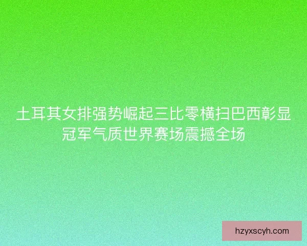 土耳其女排强势崛起三比零横扫巴西彰显冠军气质世界赛场震撼全场